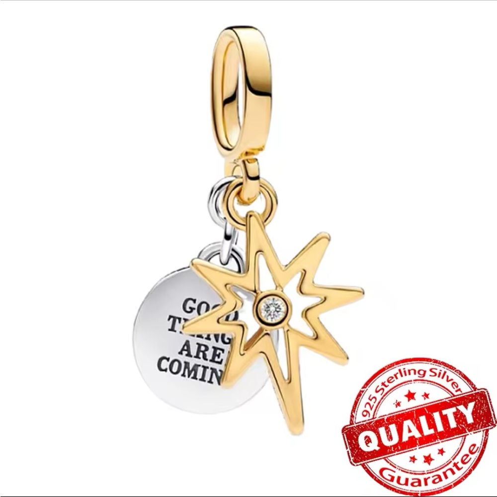 NWOT North Star Lab-Grown Diamond Dangle Charm Sterling Silver 925